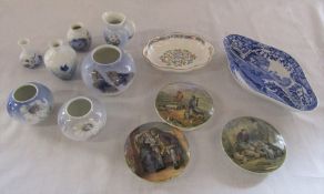 Assorted ceramics inc Royal Worcester, Royal Copenhagen, Prattware (af) and Spode