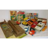 Vintage Lego digger set 387 (not checked) Dibo building set, old fort and selection of toy cars