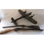 Large wooden model of a Wellington bomber / A W Whitley type aircraft (handmade) c.1938/40 and