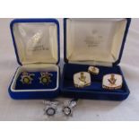 3 pairs of Police cufflinks - N.S.W Police Service, Police College and Police Staff College