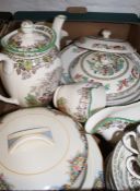 Pair of Burleighware tureens, Spode's Byron tableware, Indian Tree and 19th century dessert service