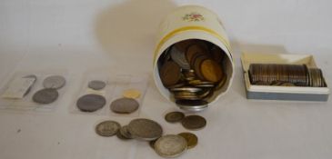 Small coin collection including old pennies many in date sequence & 8 replica Roman coins etc