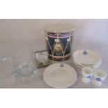 Royal Hong Kong and Metropolitan Police items - ice bucket, 150th anniversary glass tankard, egg