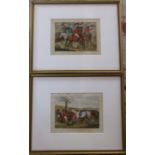 2 framed early 19th century hand coloured engravings by Henry Alken (1785-1831) 'Just Begun' and '
