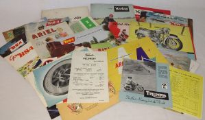 Quantity of vintage Motorcycle booklets including Ariel, Norton, BSA, Triumph late 1950s-1960s