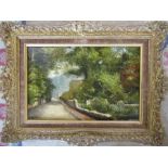 Gilt framed oil on board of a rural scene signed A Vickers 40 cm x 30 cm (size including frame)