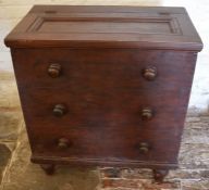 Victorian stained pine grain bin in the form of a chest of drawers