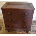 Victorian stained pine grain bin in the form of a chest of drawers