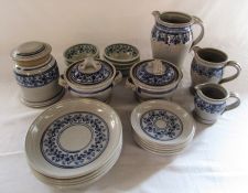 Selection of stoneware  inc storage jar, dinner and tea plates, bowls, jugs etc