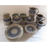 Selection of stoneware  inc storage jar, dinner and tea plates, bowls, jugs etc