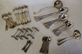 Part canteen of plated cutlery including ladles, serving spoons and knife rests approx. 60 items