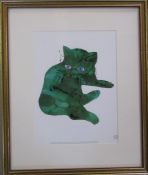 Andy Warhol (1928-1987) lithographic print of a cat published by Neues in association with The