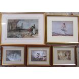 Selection of Russell Flint framed prints inc Gisele, Zepherine & Casual Assembly