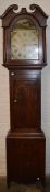 19th c. oak 30 hour longcase clock, the face marked Thompson Darlington