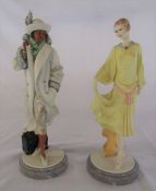 2 Royal Doulton 'Classique' figurines on marble bases - Bethany CL 3987 & Bernadette CL 4005 (chip