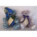 2 limited edition Hermann teddy bears - Classic Lavender 235/250 and Blue Bell 22/500 (both boxed) H