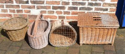 4 wicker baskets