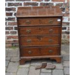 Small Georgian oak chest of drawers (leg requires reattaching)H 75cm W 61cm