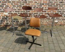 4 retro kitchen stools & a vintage Tansad machinist chair