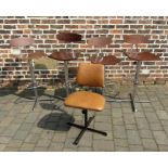 4 retro kitchen stools & a vintage Tansad machinist chair