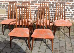 6 Scandinavian rosewood dining chairs stamped 'Made in Denmark' to underside