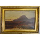 19th century oil on canvas of a mountainous landscape signed Franks 1881 frame size 62cm by 45cm