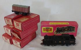 Hornby Dublo 0-6-2 tank locomotive and 6 wagons (all boxed)