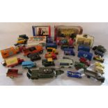 Assorted boxed and playworn die cast cars inc Corgi and Matchbox