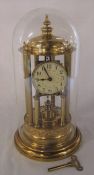 Large skeleton clock with glass dome H 41 cm