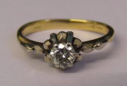 18ct gold diamond solitaire ring approx. 0.30ct size J