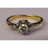 18ct gold diamond solitaire ring approx. 0.30ct size J