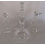 Selection of glass decanters