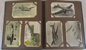 Postcard album containing 76 aviation postcards and recognition cards dating from the early 1900s