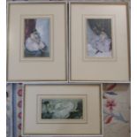 3 framed Russell Flint prints - The Mauve frock, The Pink frock & The Silver frock 54 cm x 35.5 cm