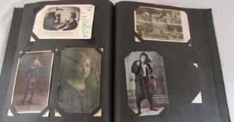 Postcard album containing approximately 90 social history cards