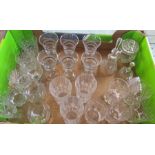 Box of assorted glassware inc 6 wine glasses with silver trim