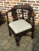 Carved corner chair