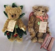 2 limited edition Hermann teddy bears - Glorious Christmas 58/100 (Christmas tree topper) and