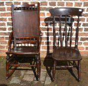 Victorian rocking chair and one other