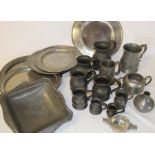 Selection of pewter including 2 London plates