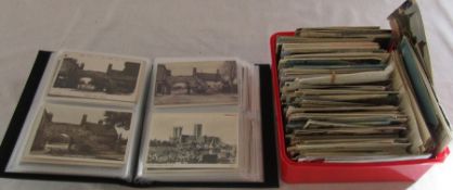 Assorted postcards inc album of Lincolnshire topographical postcards mainly Lincoln