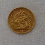 Victorian gold half sovereign 1895