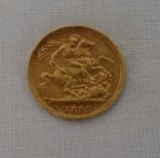 Victorian gold half sovereign 1895