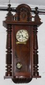 Fattorini & Sons walnut cased Vienna wall clock