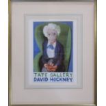 David Hockney (b.1937) lithographic exhibition poster print for the Tate Gallery 47 cm x 57 cm (size