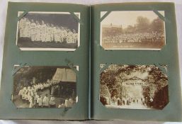 Postcard album of approximately 208 real photo cards relating to social history including