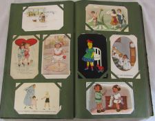 Postcard album containing 288 artists postcards featuring children and childhood tales dating from
