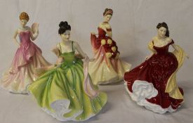 4 Royal Doulton Pretty Ladies figurines, Summer Ball, Winter Ball, Spring Ball and Autumn Ball