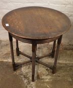 Victorian oak occasional table with bobbin turned legs