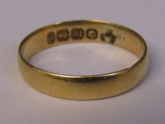 18ct gold band ring size M/N weight 2.1 g